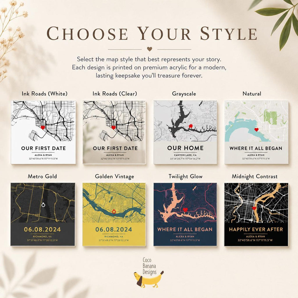 Personalized Date Map Acrylic Block - Commemorate Your Special Place — photo 10