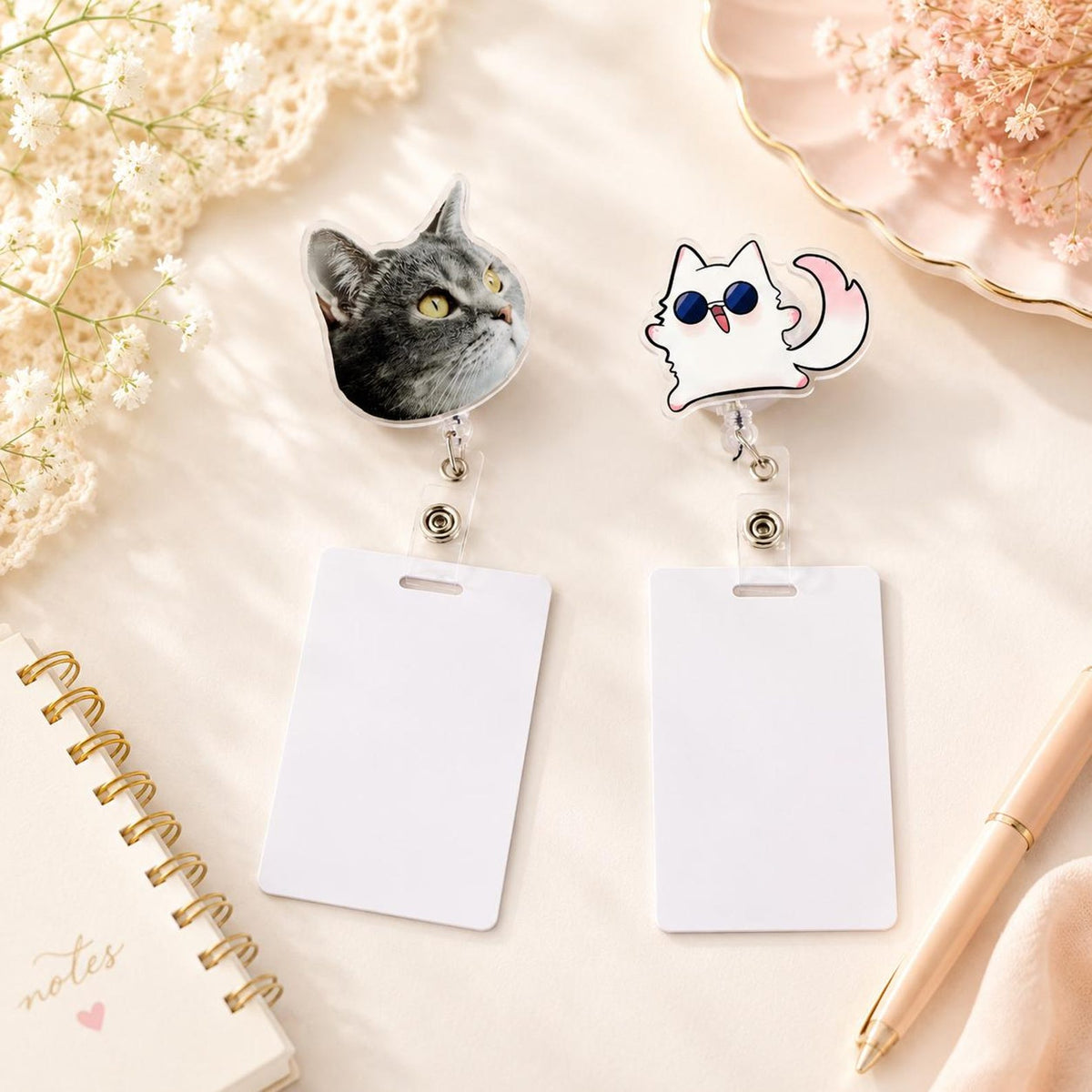 Custom Badge Reel, Pet, Face or Character, Personalized ID Holder with Photo or Drawing — photo 3