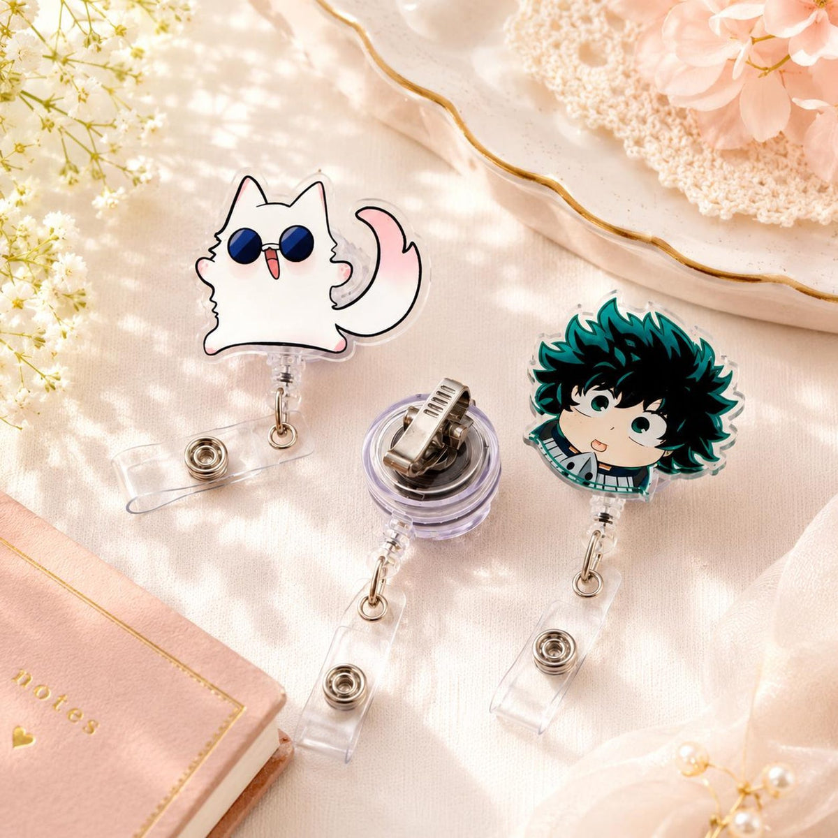 Custom Badge Reel, Pet, Face or Character, Personalized ID Holder with Photo or Drawing — photo 2
