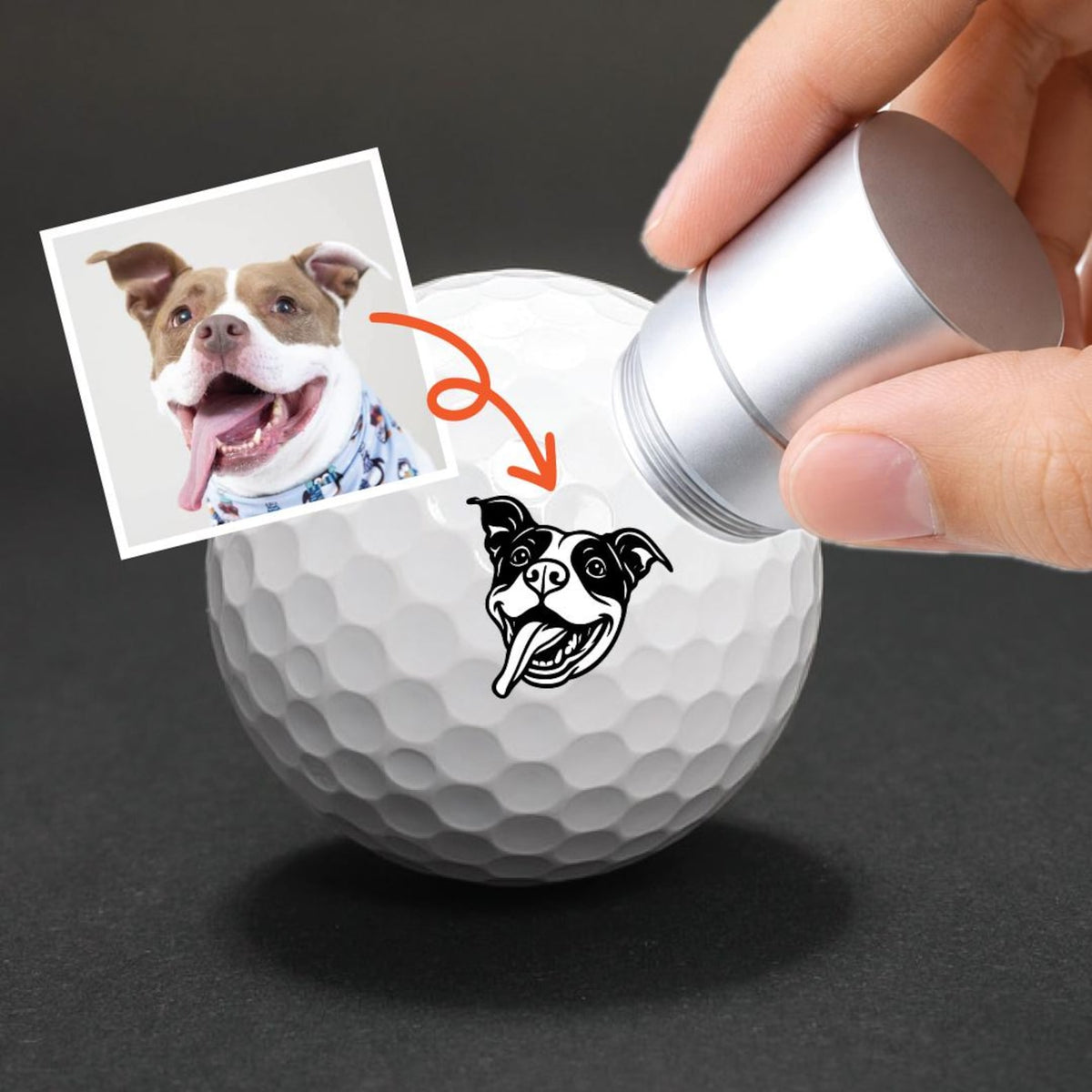 Pet Golf Ball Stamp, Photo Golf Stamp, Custom Ball Marker, Personalized golf ball stamp, Pet Face Stamp, Baby face stamp — photo 1