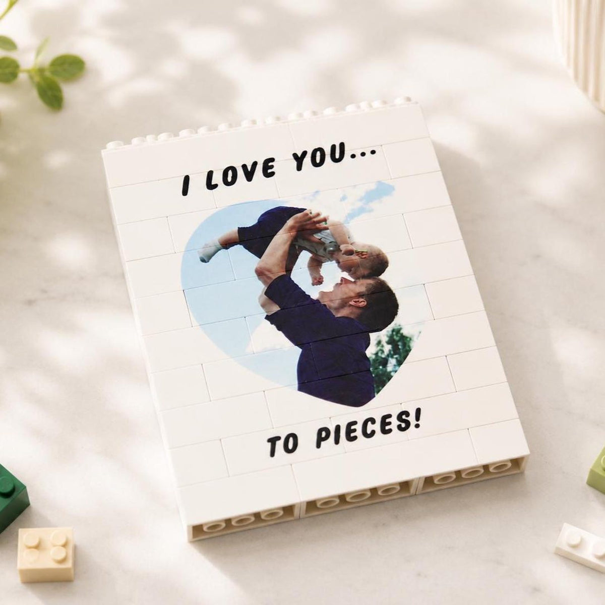 Personalized Photo Brick Block, I Love You to Pieces Gift — photo 3