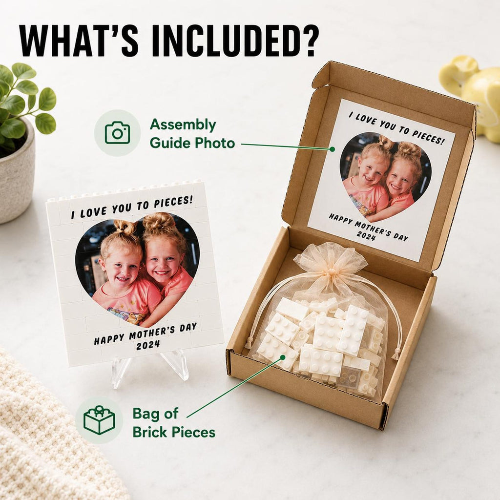 Personalized Photo Brick Block, I Love You to Pieces Gift — photo 5