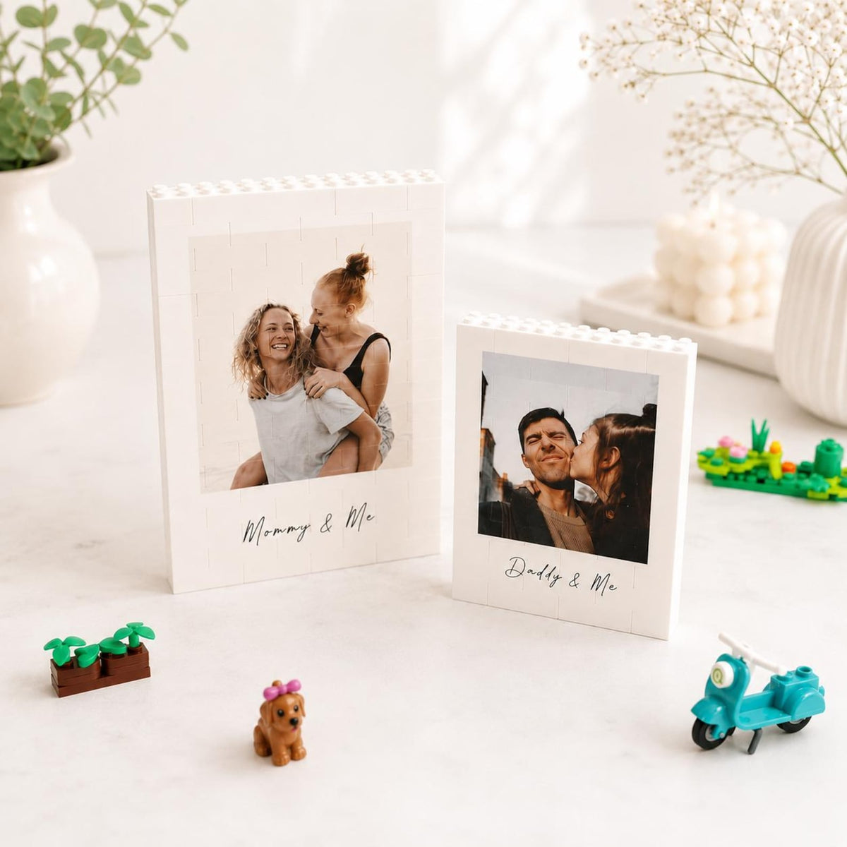 Personalized Brick Photo Frame, Custom Building Block Picture Display, Custom Photo, Text, Map Print — photo 3
