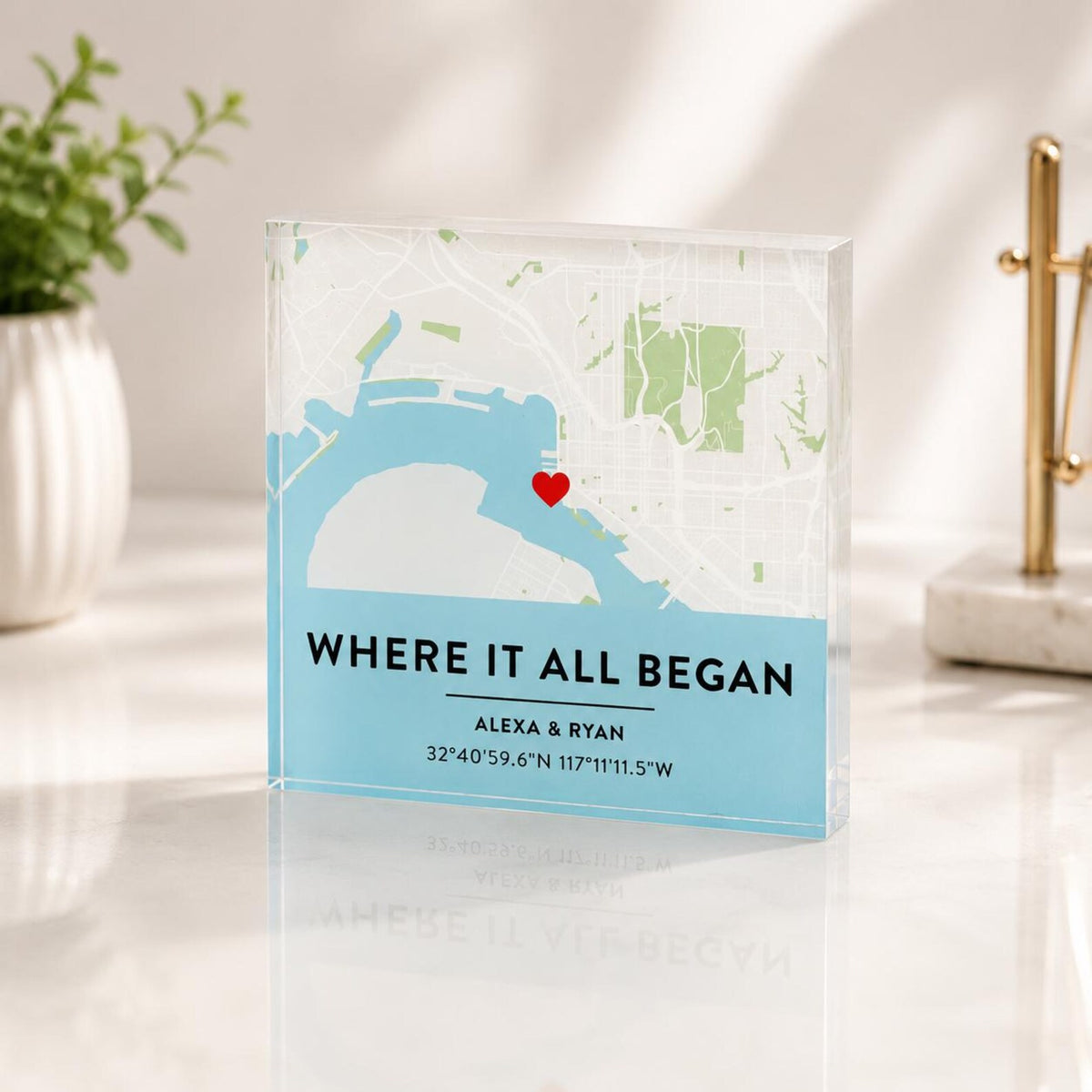 Personalized Date Map Acrylic Block - Commemorate Your Special Place — photo 6