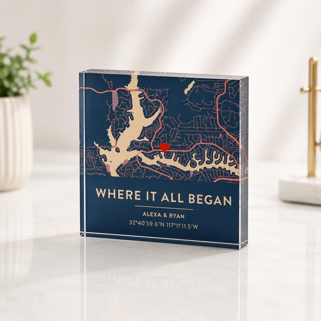 Personalized Date Map Acrylic Block - Commemorate Your Special Place — photo 9