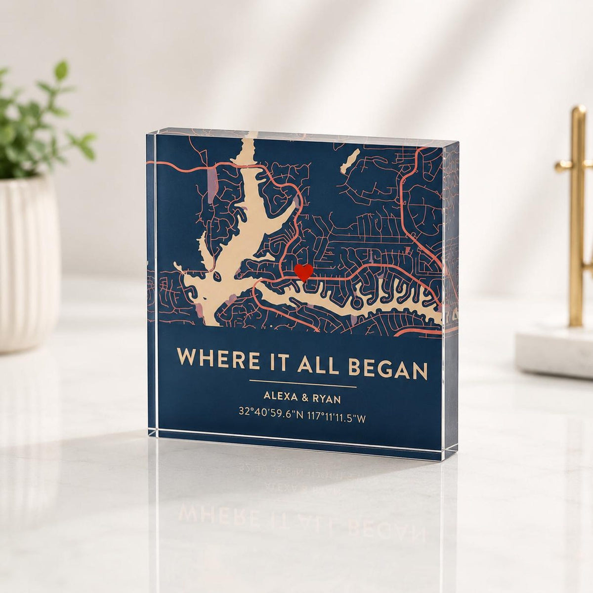 Personalized Date Map Acrylic Block - Commemorate Your Special Place — photo 9