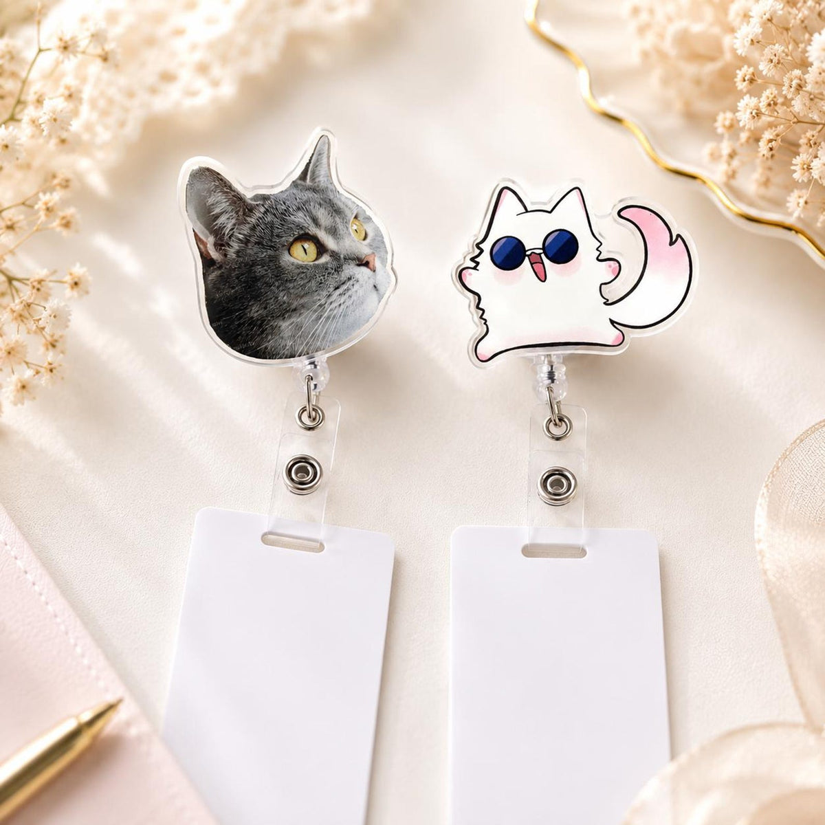 Custom Badge Reel, Pet, Face or Character, Personalized ID Holder with Photo or Drawing — photo 4