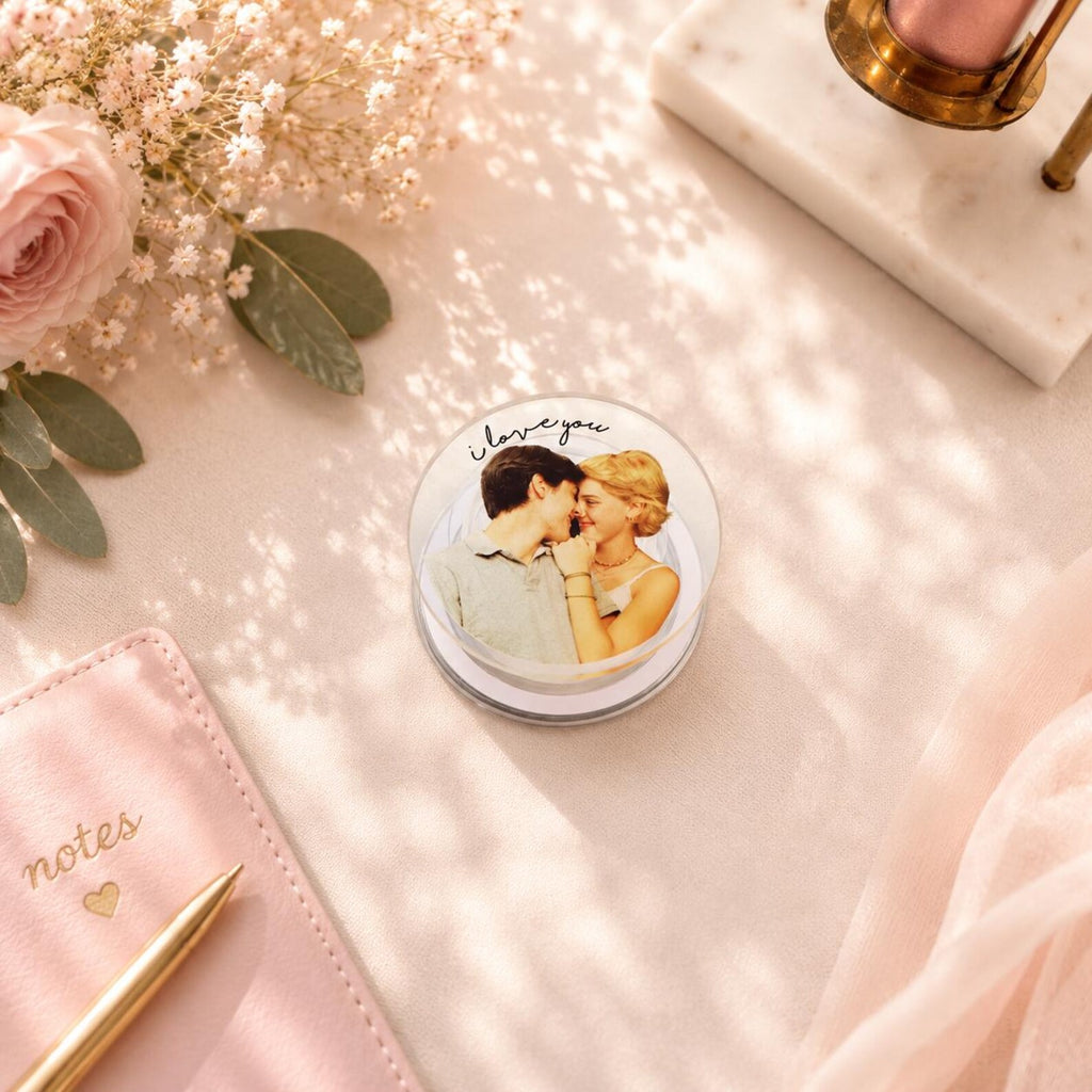 Custom Photo Phone Grip, Personalized Heart or Round Magnetic Phone Stand — photo 6