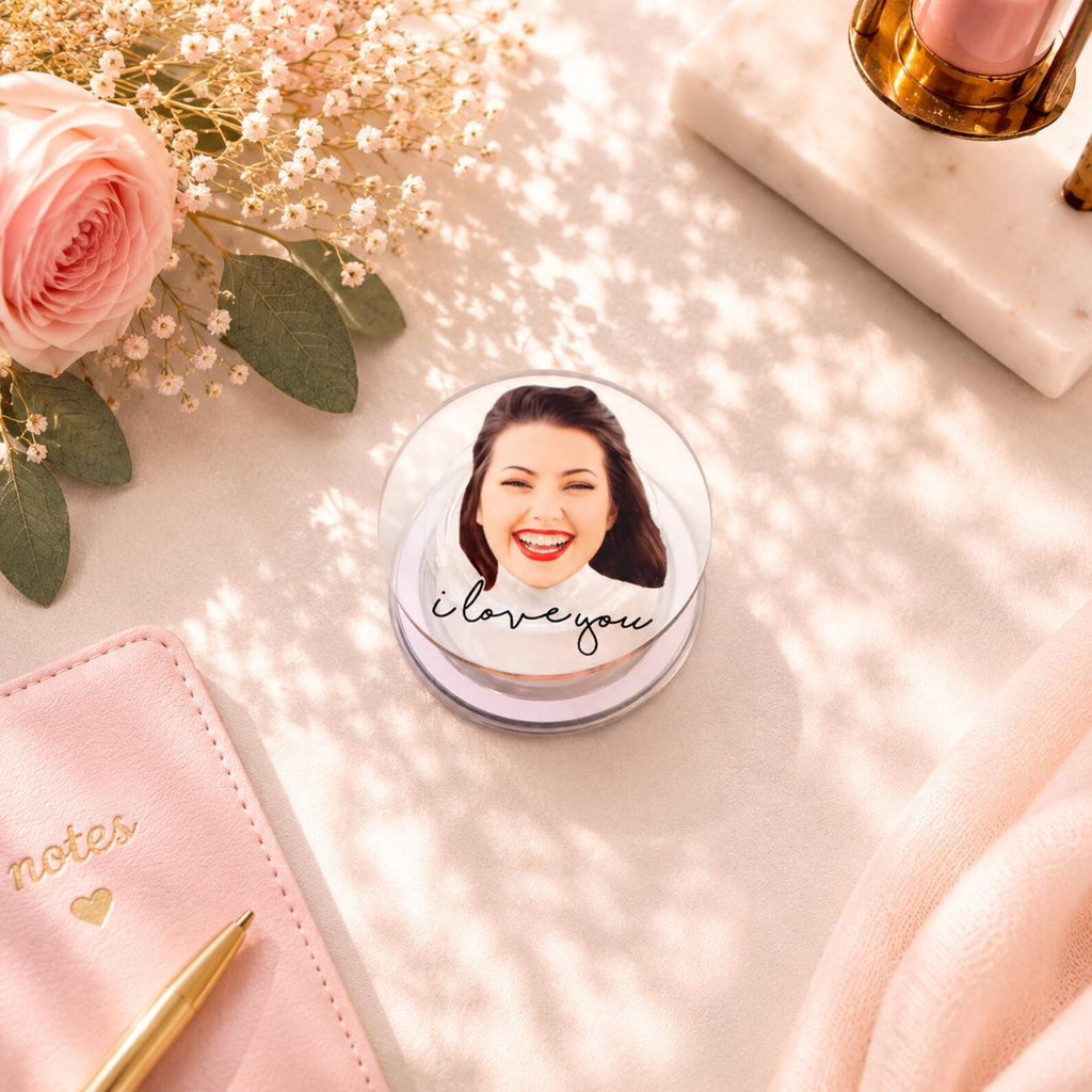 Custom Photo Phone Grip, Personalized Heart or Round Magnetic Phone Stand — photo 5