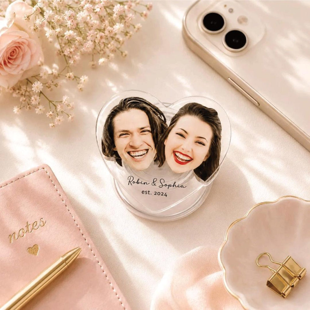 Custom Photo Phone Grip, Personalized Heart or Round Magnetic Phone Stand — photo 7