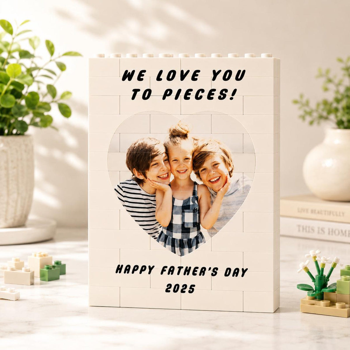 Personalized Photo Brick Block, I Love You to Pieces Gift — photo 1