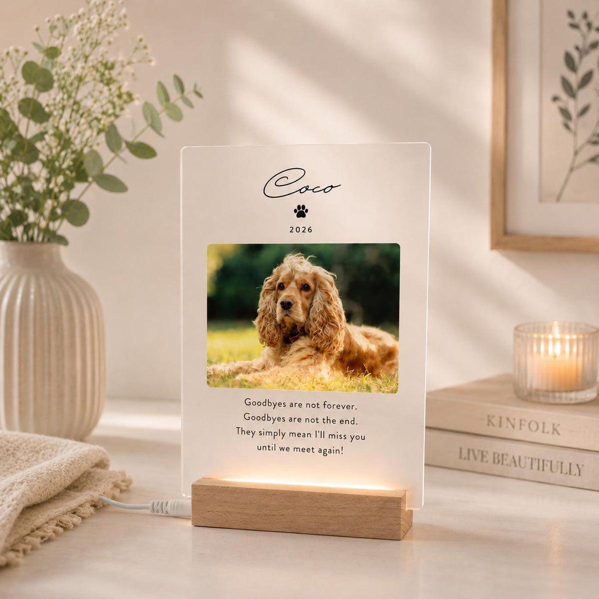 Personalized Pet Memorial Acrylic Plaque, Vertical Photo Tribute — photo 1