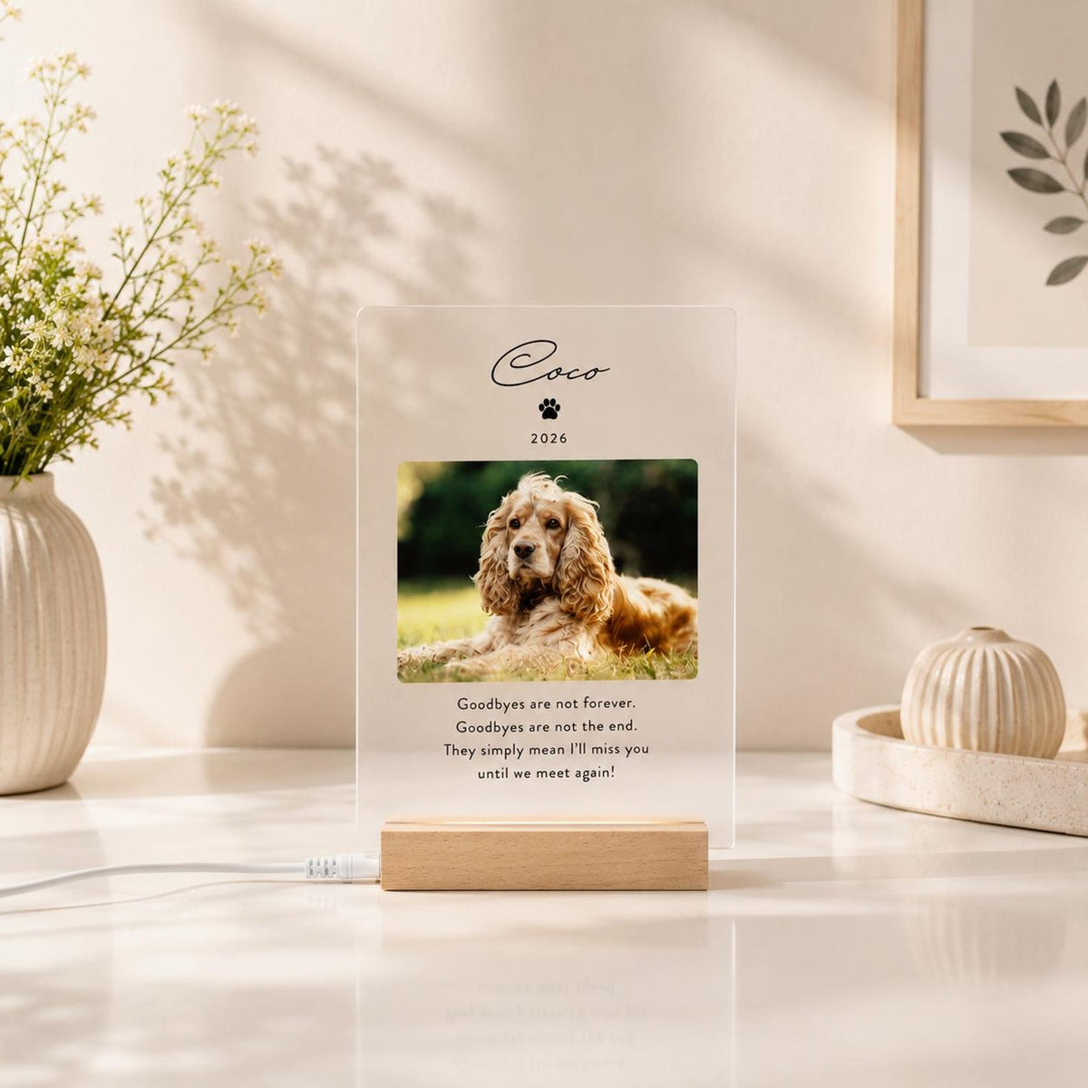 Personalized Pet Memorial Acrylic Plaque, Vertical Photo Tribute — photo 4