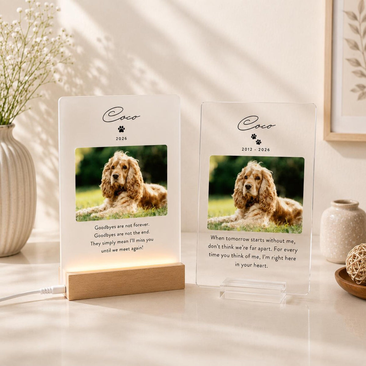 Personalized Pet Memorial Acrylic Plaque, Vertical Photo Tribute — photo 9
