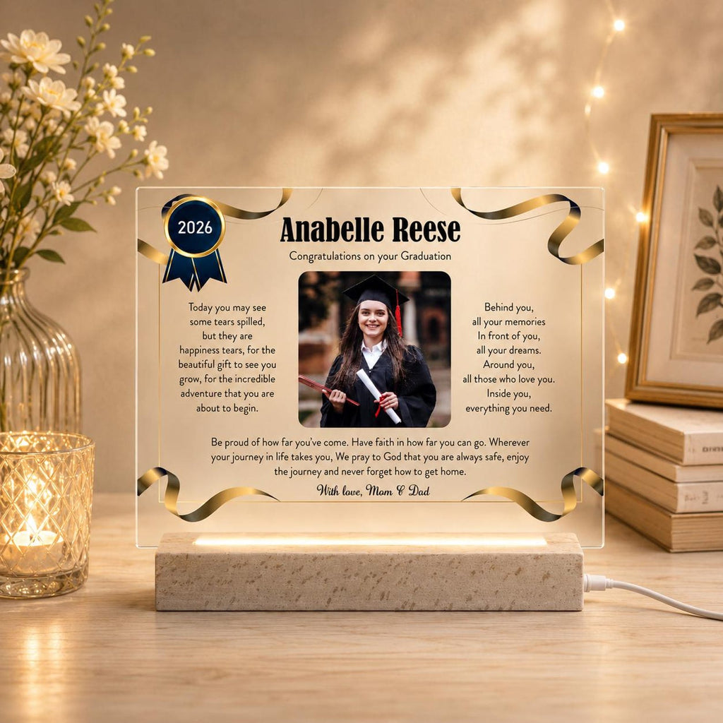 Custom Graduation Photo Plaque, Personalized Graduation Keepsake, Class of 2026 Graduation Gift — photo 1