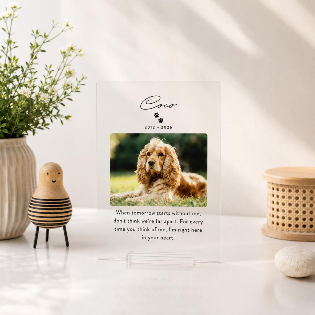 Personalized Pet Memorial Acrylic Plaque, Vertical Photo Tribute — photo 3