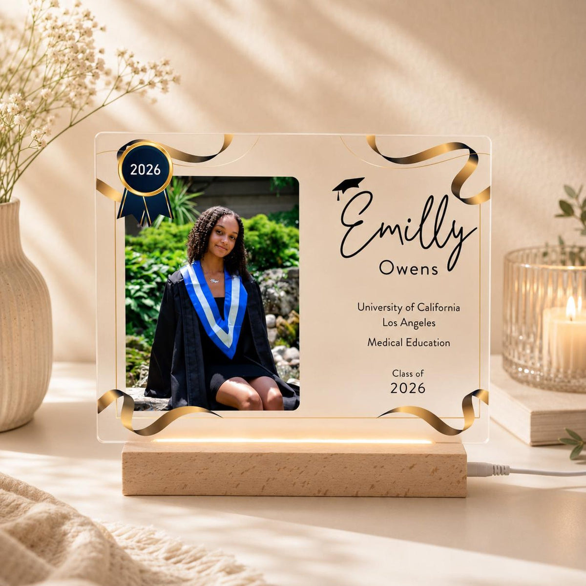 Custom Graduation Photo Plaque, Personalized Graduation Award, Class of 2026 Gift — photo 2