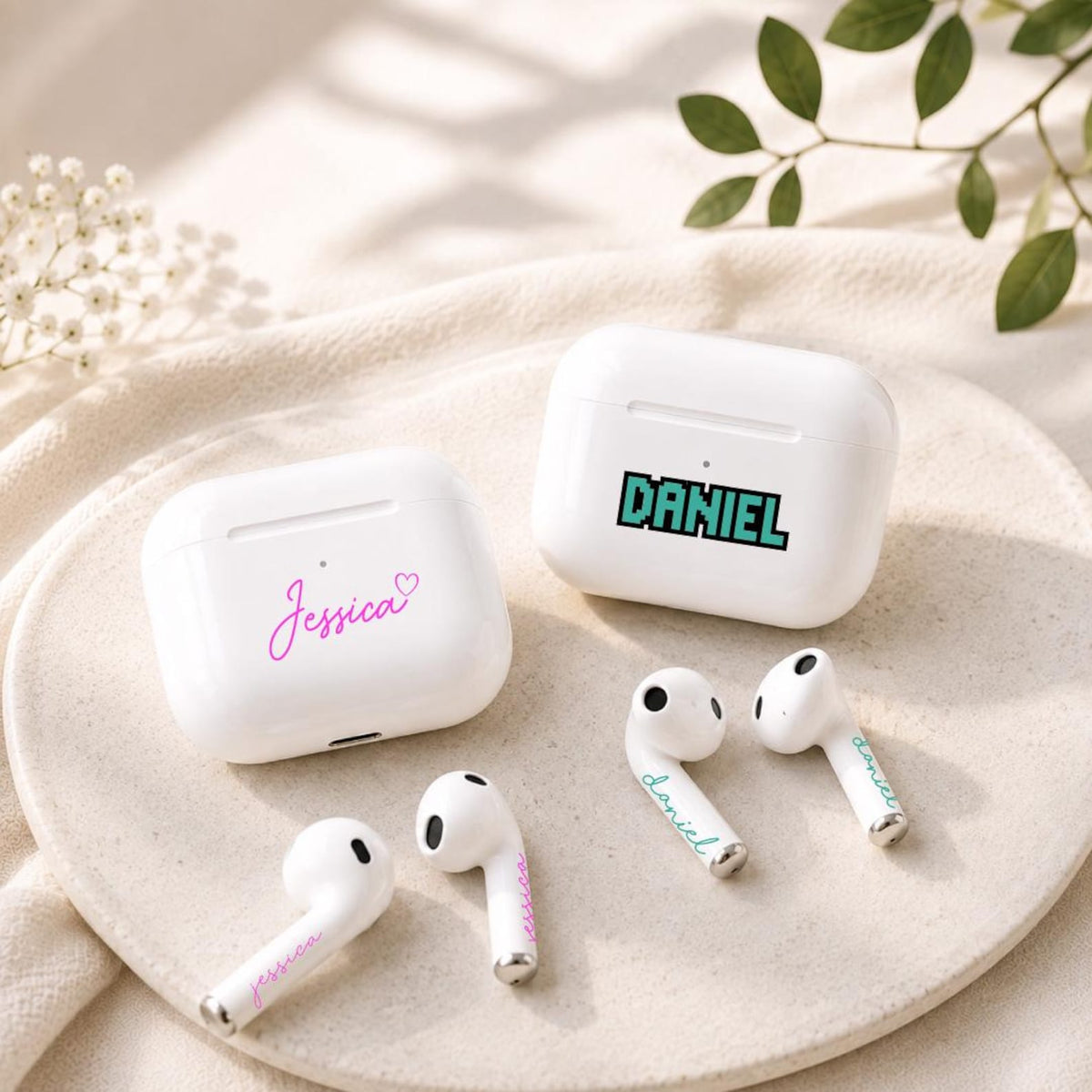 Personalized Name Decal | Custom UV DTF Sticker for Earbuds, Cases & Small Accessories | Waterproof Name Sticker — photo 1