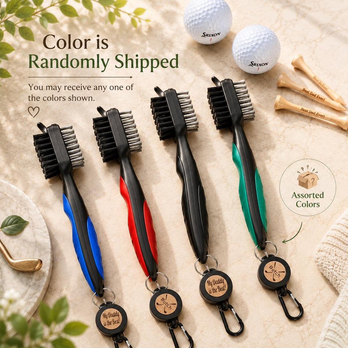 Custom Golf Club Brush, Groove Cleaner, 3-in-1 Retractable Cleaning Brush, Personalized Gift — photo 5