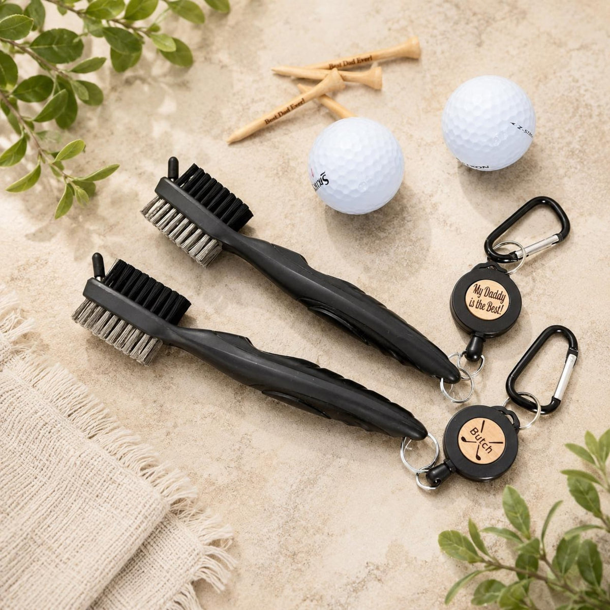 Custom Golf Club Brush, Groove Cleaner, 3-in-1 Retractable Cleaning Brush, Personalized Gift — photo 1