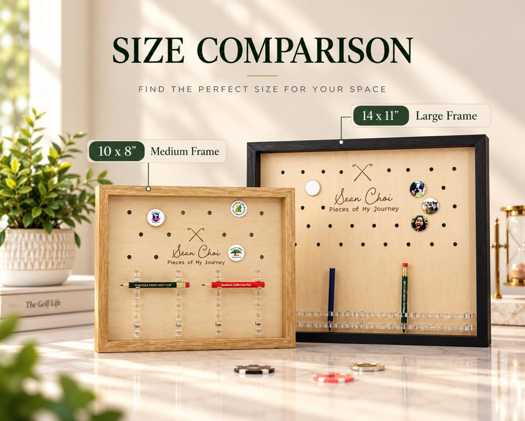 Large Golf Pencil & Ball Marker Display Frame | Golf Memory Collection Holder — photo 4