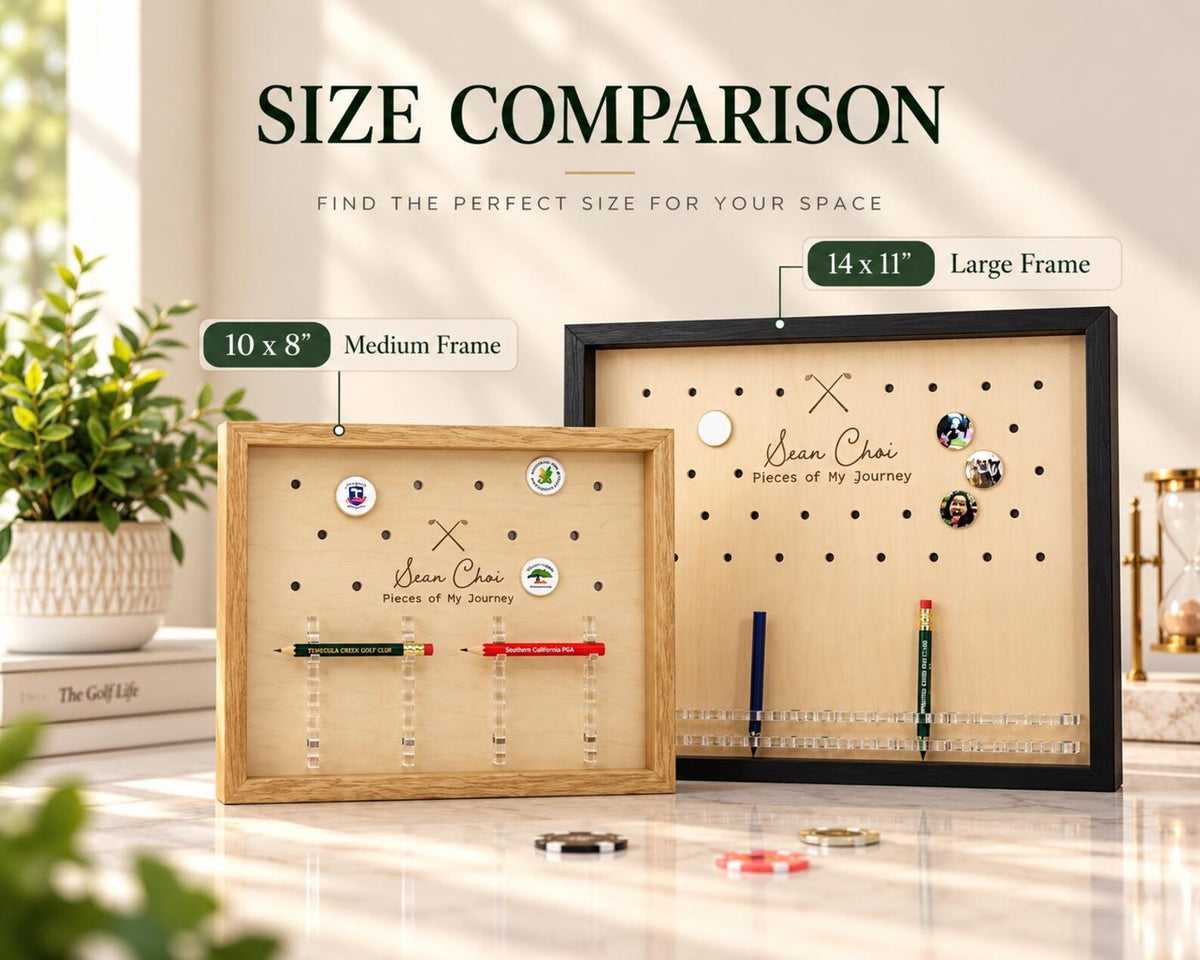 Large Golf Pencil & Ball Marker Display Frame | Golf Memory Collection Holder — photo 4