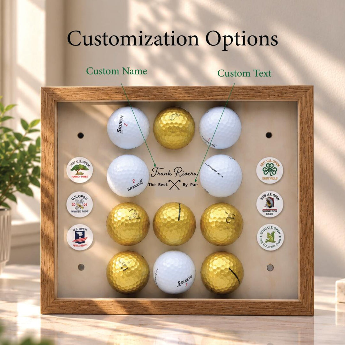 Custom Golf Display Frame | Personalized Display for Golfers | Golf Ball Collection | Display Case for Golf Ball & Ball Marker — photo 3