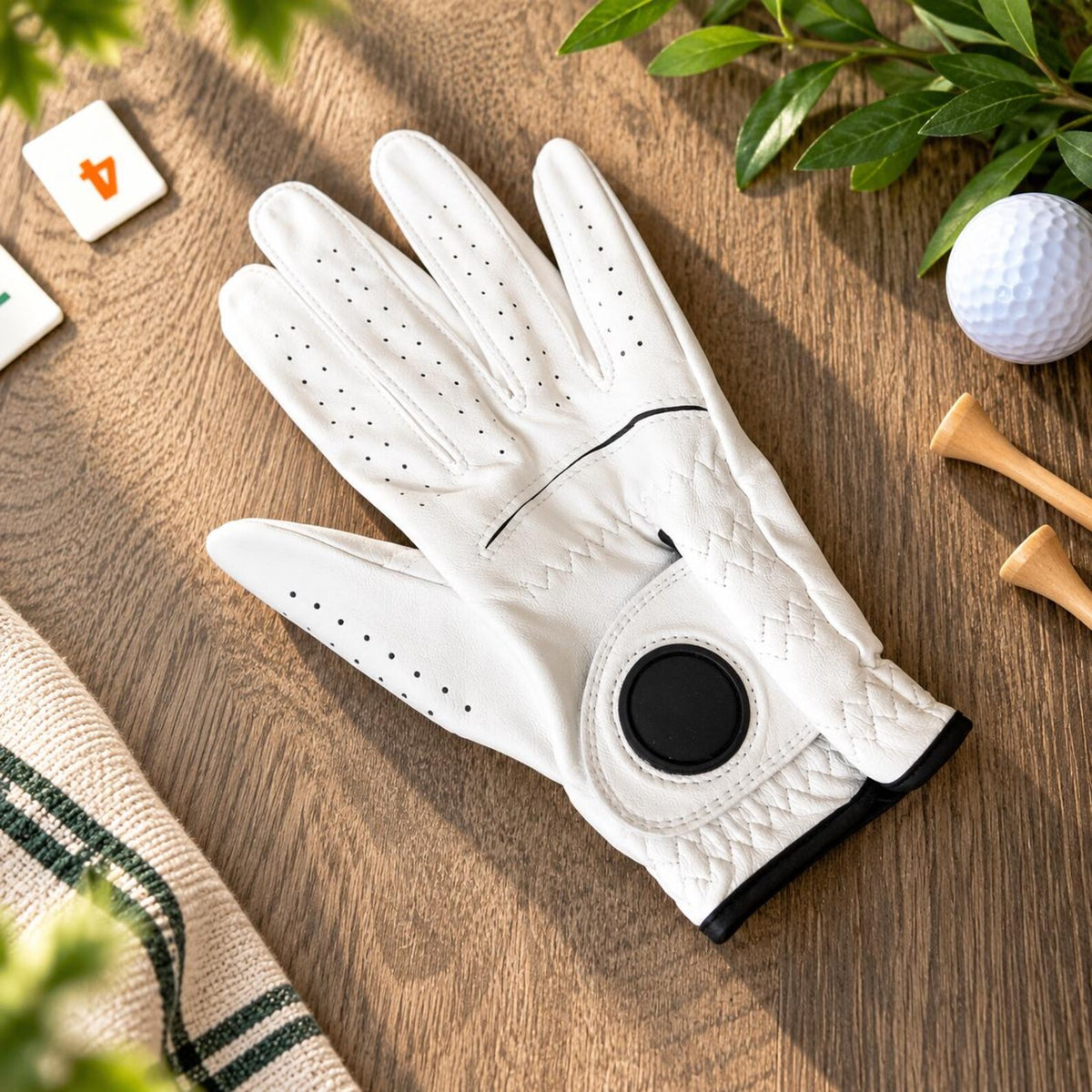 Personalized Men’s Golf Glove with Custom Wood Ball Marker, Cabretta Leather Golf Glove, Monogram Golf Gift for Him — photo 3