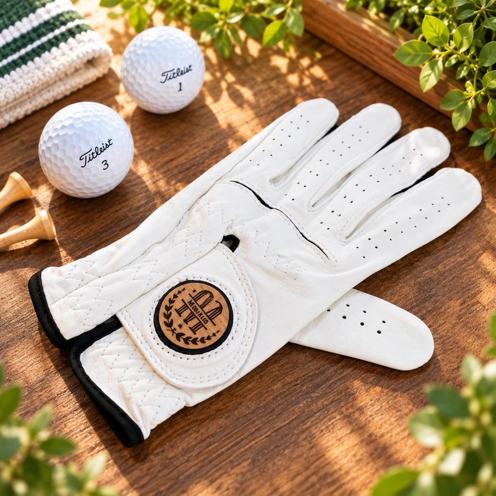 Personalized Women’s Golf Glove with Custom Wood Ball Marker, Cabretta Leather Golf Glove, Monogram Golf Gift for Her — photo 2