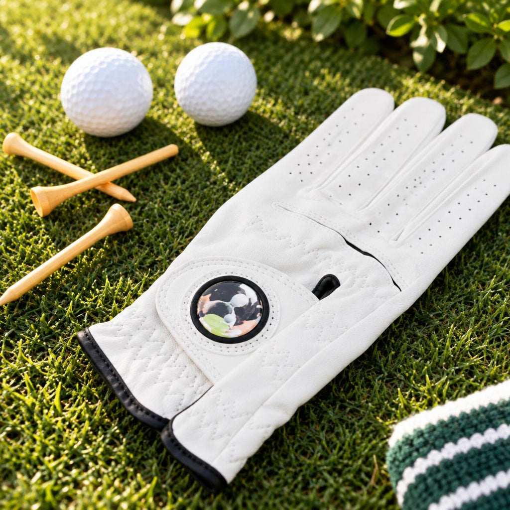 Photo Golf Ball Marker with Women's Golf Glove, Personalized Golf Gift, Leather Golf Glove — photo 2