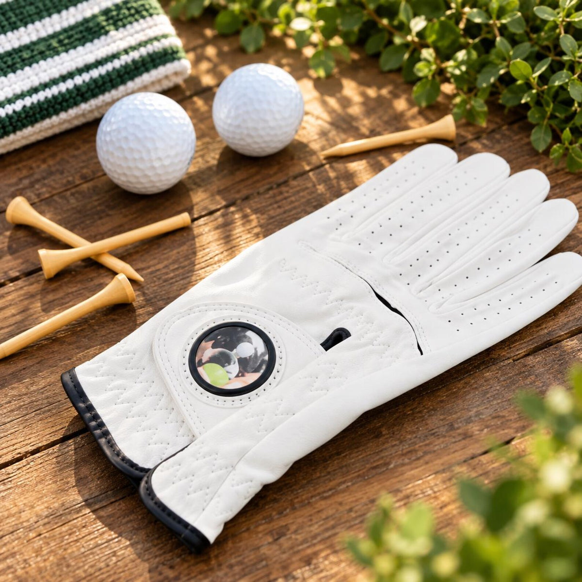 Photo Golf Ball Marker with Women's Golf Glove, Personalized Golf Gift, Leather Golf Glove — photo 1