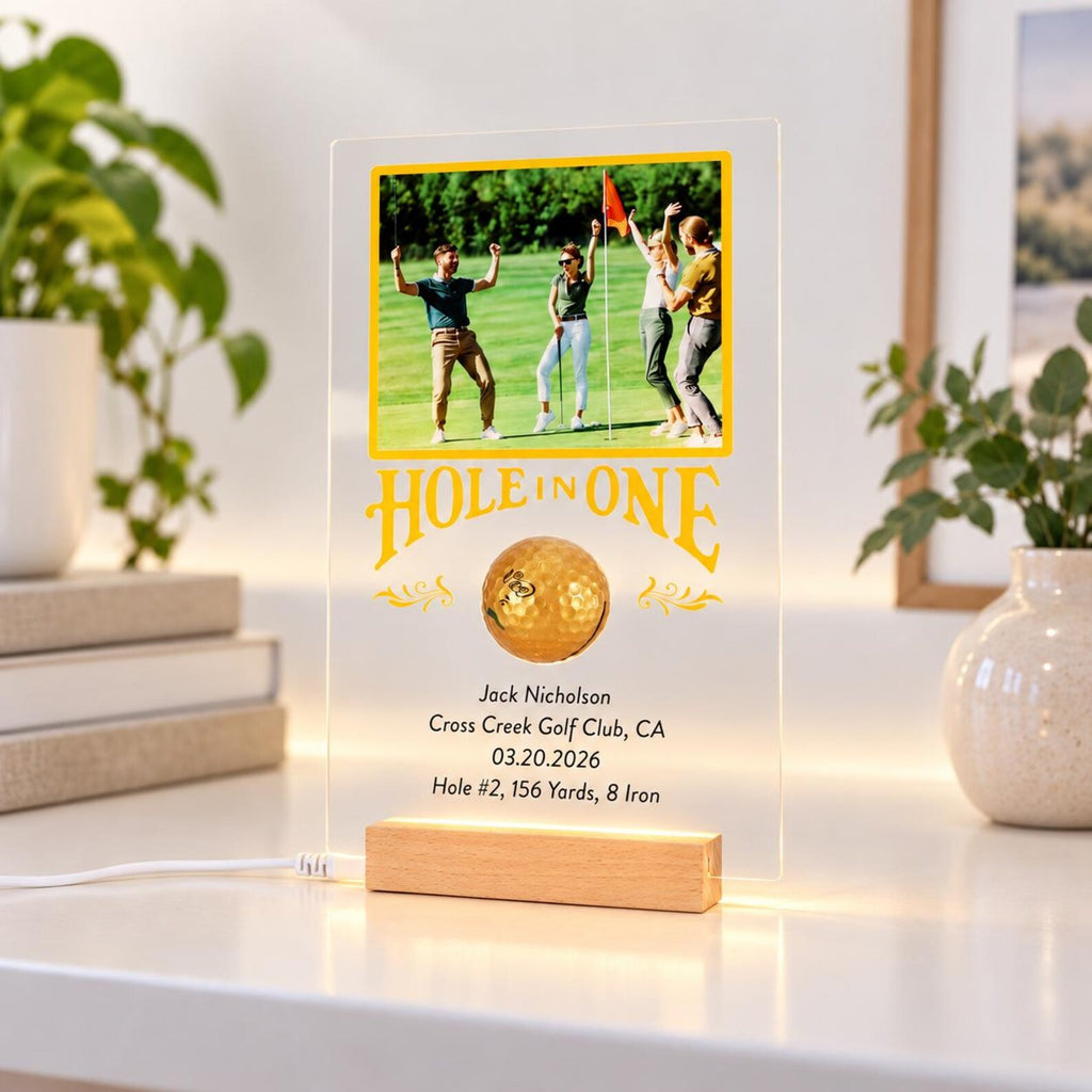 Personalized Hole in One Plaque with Golf Ball Holder, Custom Golf Gift, Hole in One Display, Golfer Gift — photo 3