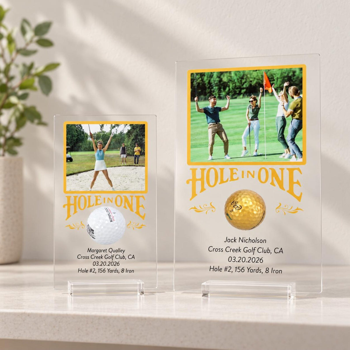 Personalized Hole in One Plaque with Golf Ball Holder, Custom Golf Gift, Hole in One Display, Golfer Gift — photo 5