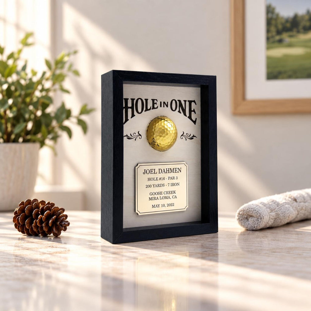 Personalized Hole in One Golf Ball Display, Custom Golf Keepsake Frame, Eagle Birdie Golf Gift, Golf Achievement Gift for Dad — photo 3