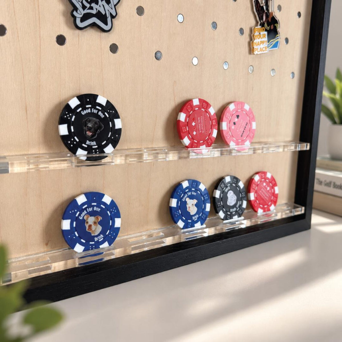 Personalized Golf Poker Chip Display, Custom Poker Chip Holder, Golf Ball Marker Display, Golfer Gift for Men — photo 4