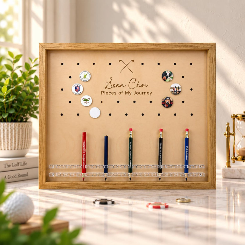 Large Golf Pencil & Ball Marker Display Frame | Golf Memory Collection Holder — photo 2