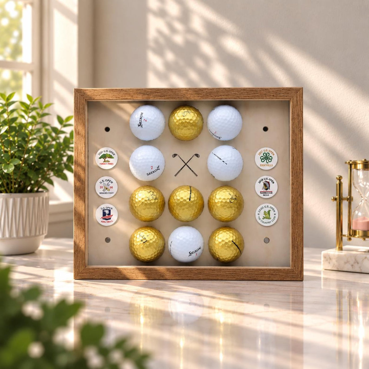 Custom Golf Display Frame | Personalized Display for Golfers | Golf Ball Collection | Display Case for Golf Ball & Ball Marker — photo 1