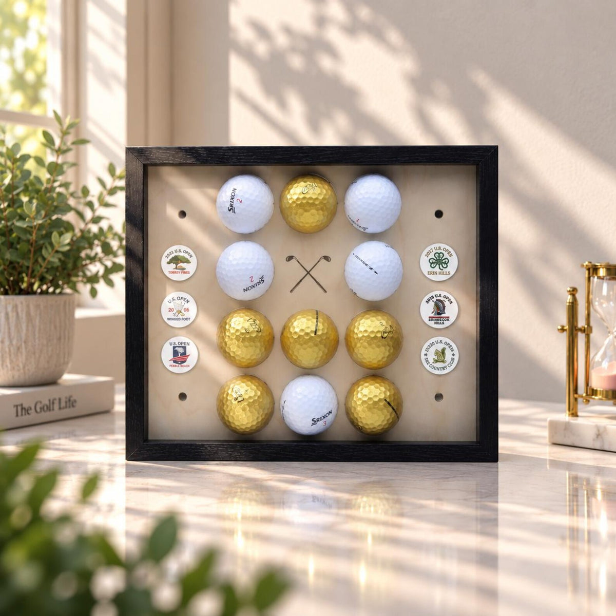 Custom Golf Display Frame | Personalized Display for Golfers | Golf Ball Collection | Display Case for Golf Ball & Ball Marker — photo 2