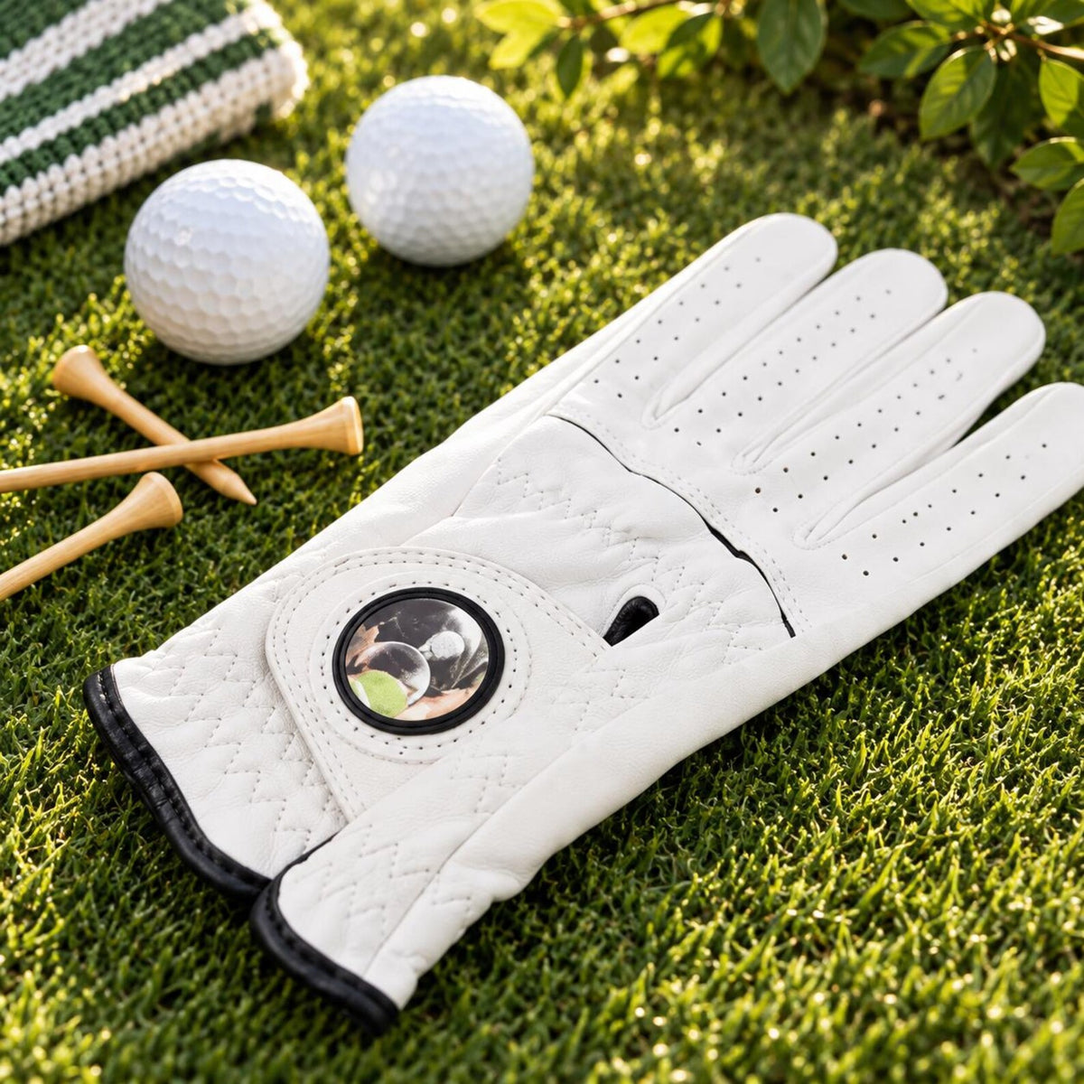 Photo Golf Ball Marker with Women's Golf Glove, Personalized Golf Gift, Leather Golf Glove — photo 3