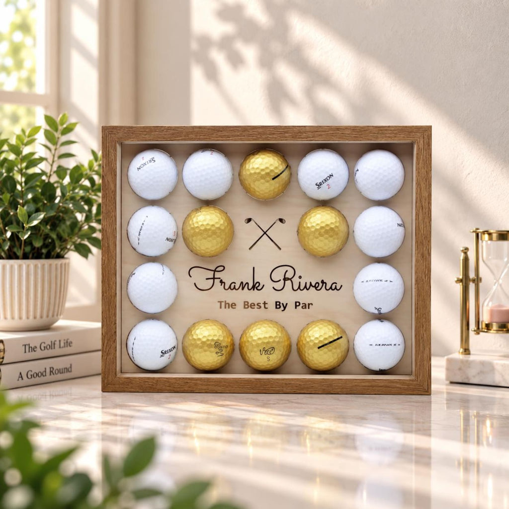 Custom Golf Ball Display Frame | Golf Ball Holder | Personalized Golf Ball Collection | Stand or Hang — photo 1