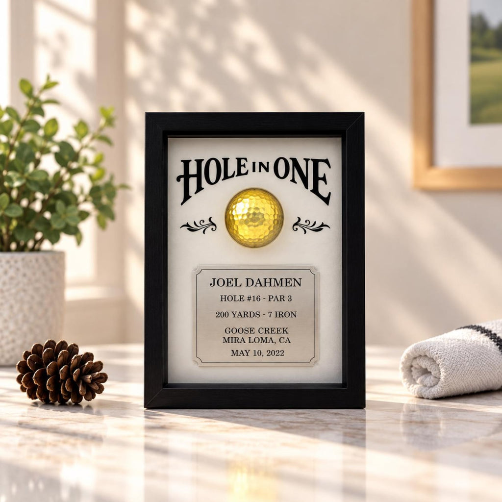 Personalized Hole in One Golf Ball Display, Custom Golf Keepsake Frame, Eagle Birdie Golf Gift, Golf Achievement Gift for Dad — photo 2