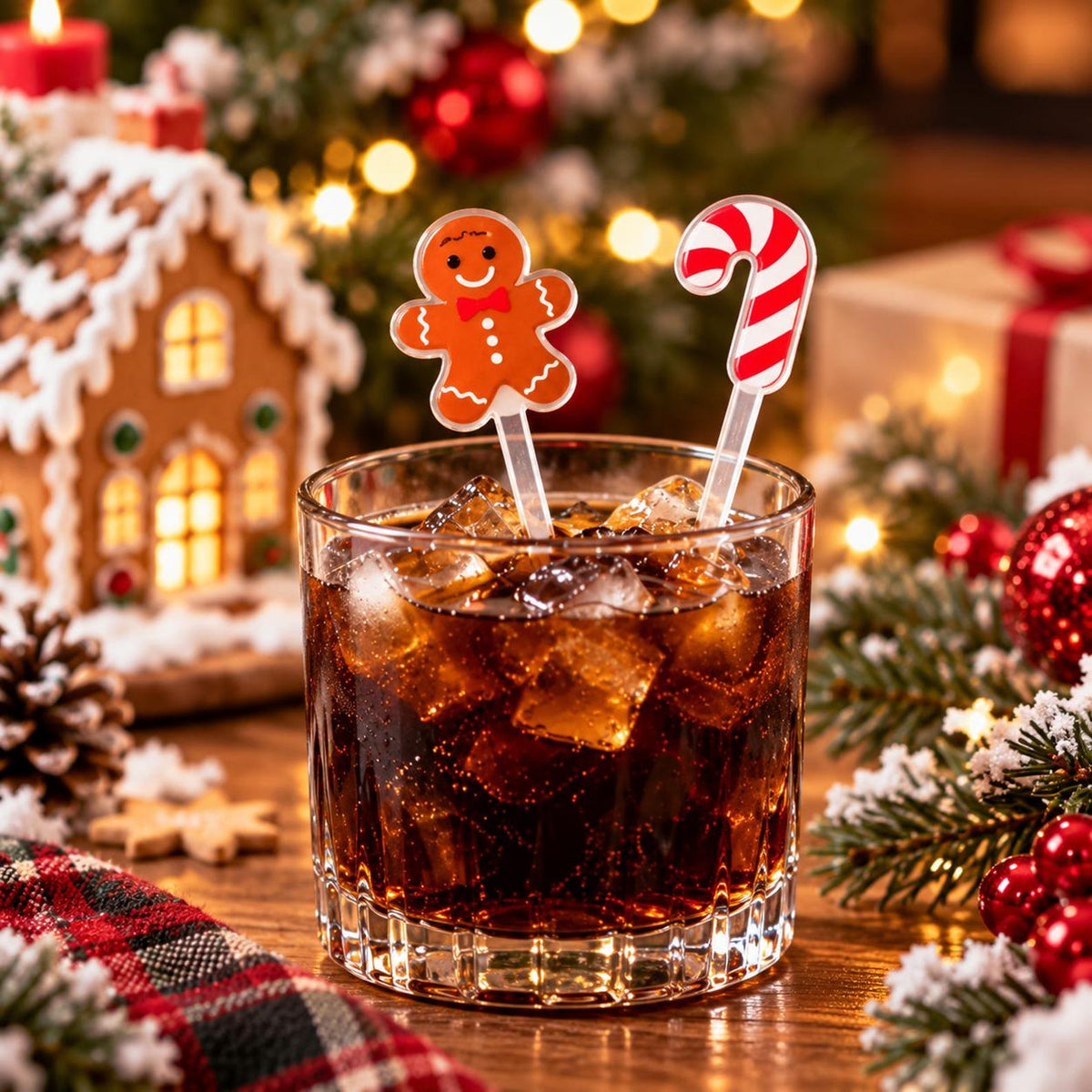 Christmas Drink Stirrers, Holiday Cocktail Sticks, Acrylic Christmas Swizzle Sticks, Christmas Party Drink Decor, Xmas Cocktail Accessories — photo 2