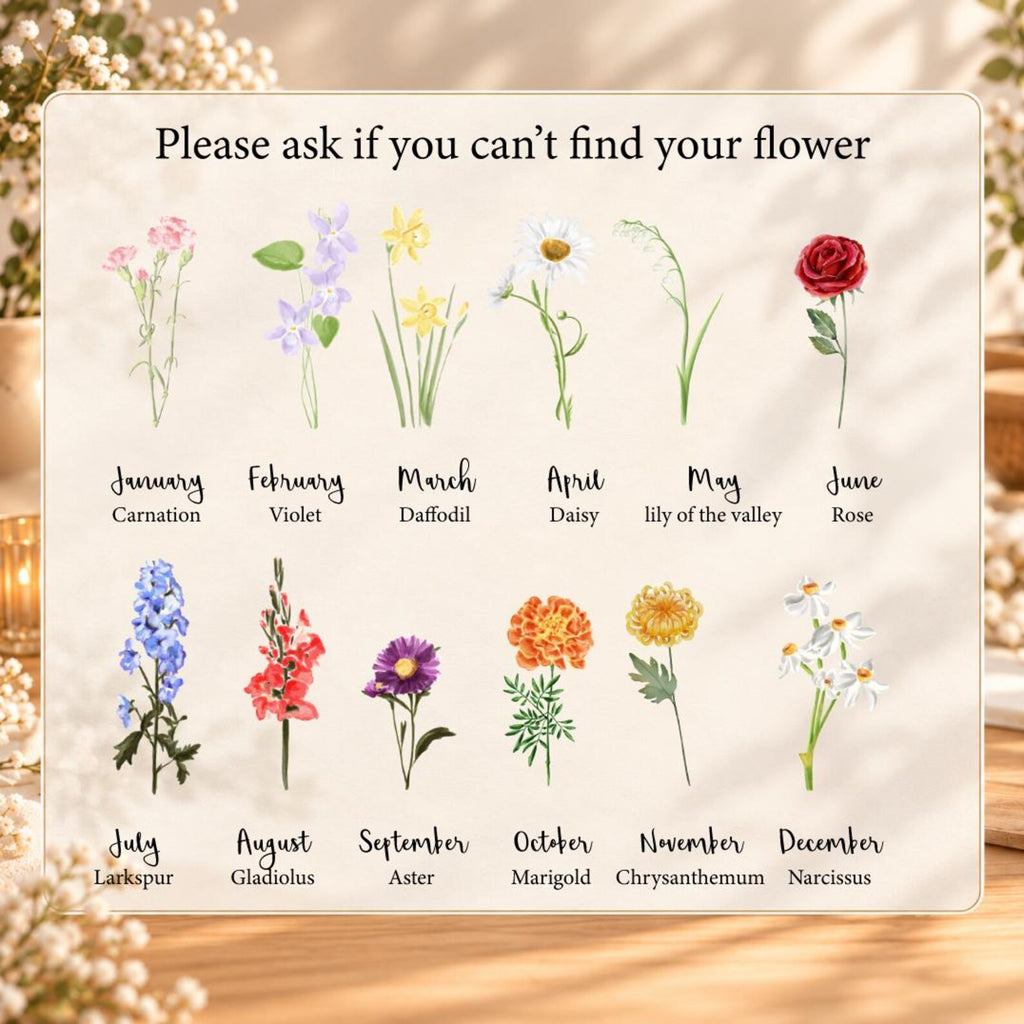 Birth Flowers Print with Names, Mom's Garden, Grandma's Garden, Family Birth Month Flowers — photo 8
