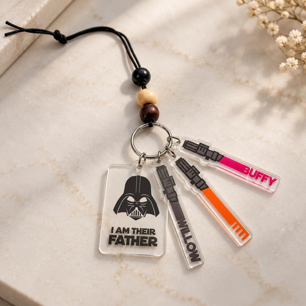 Personalized Lightsaber Rearview Mirror Hanging Accessory, Custom Kids Name Car Charm, Christmas Gift for Dad — photo 11