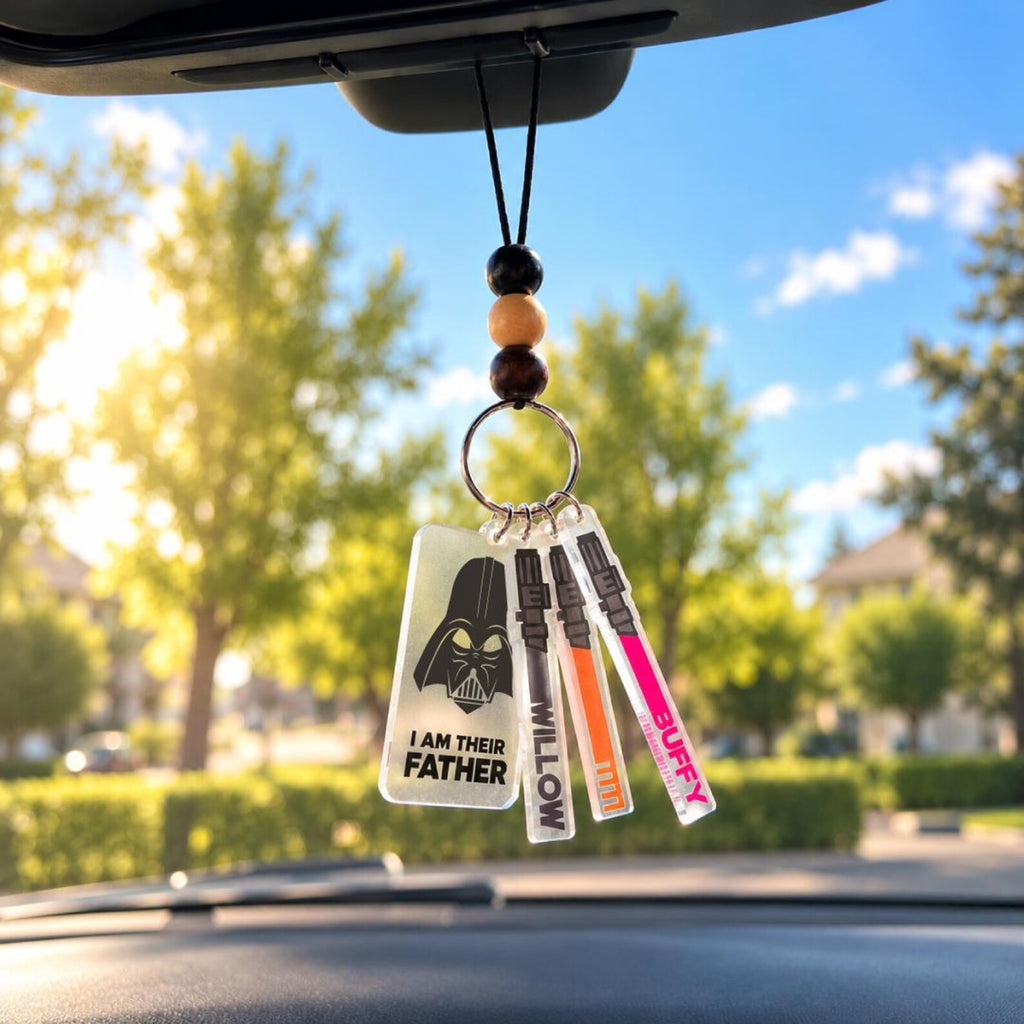 Personalized Lightsaber Rearview Mirror Hanging Accessory, Custom Kids Name Car Charm, Christmas Gift for Dad — photo 9