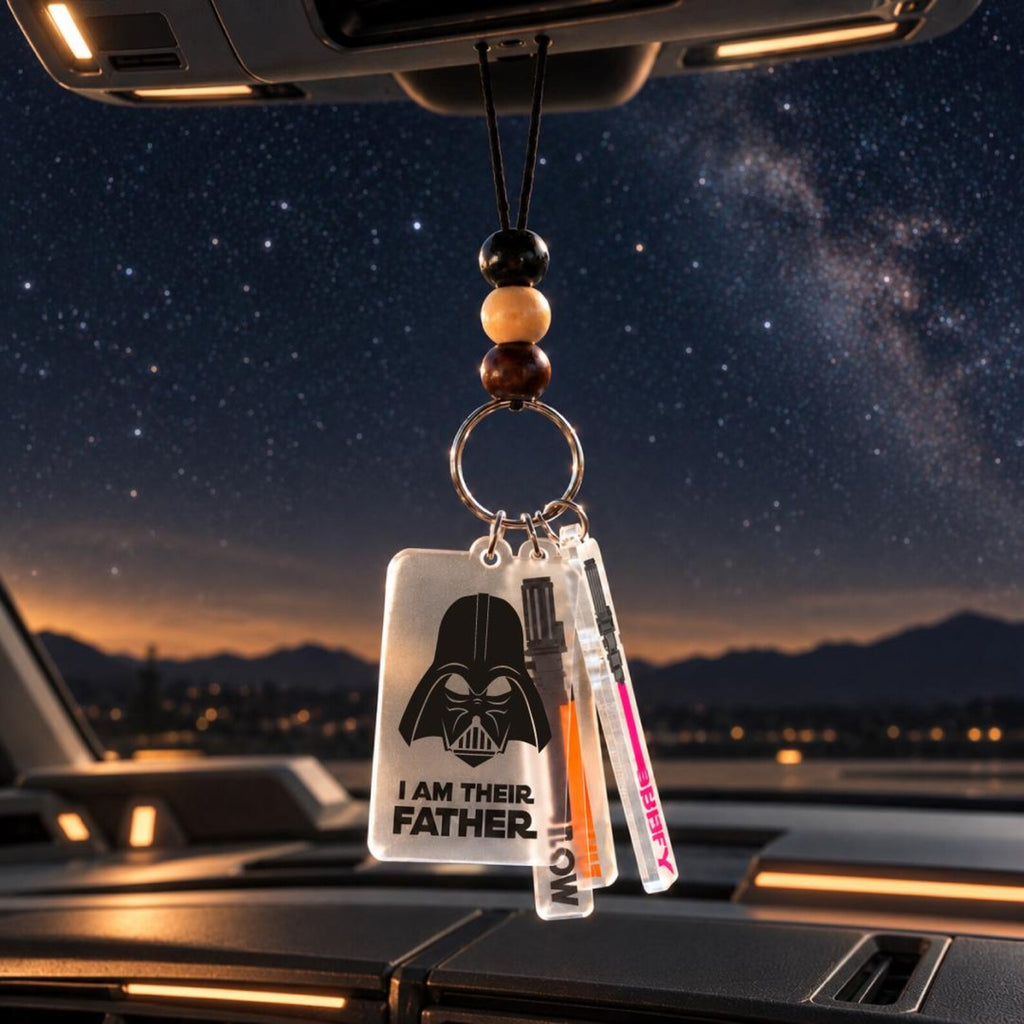 Personalized Lightsaber Rearview Mirror Hanging Accessory, Custom Kids Name Car Charm, Christmas Gift for Dad — photo 8