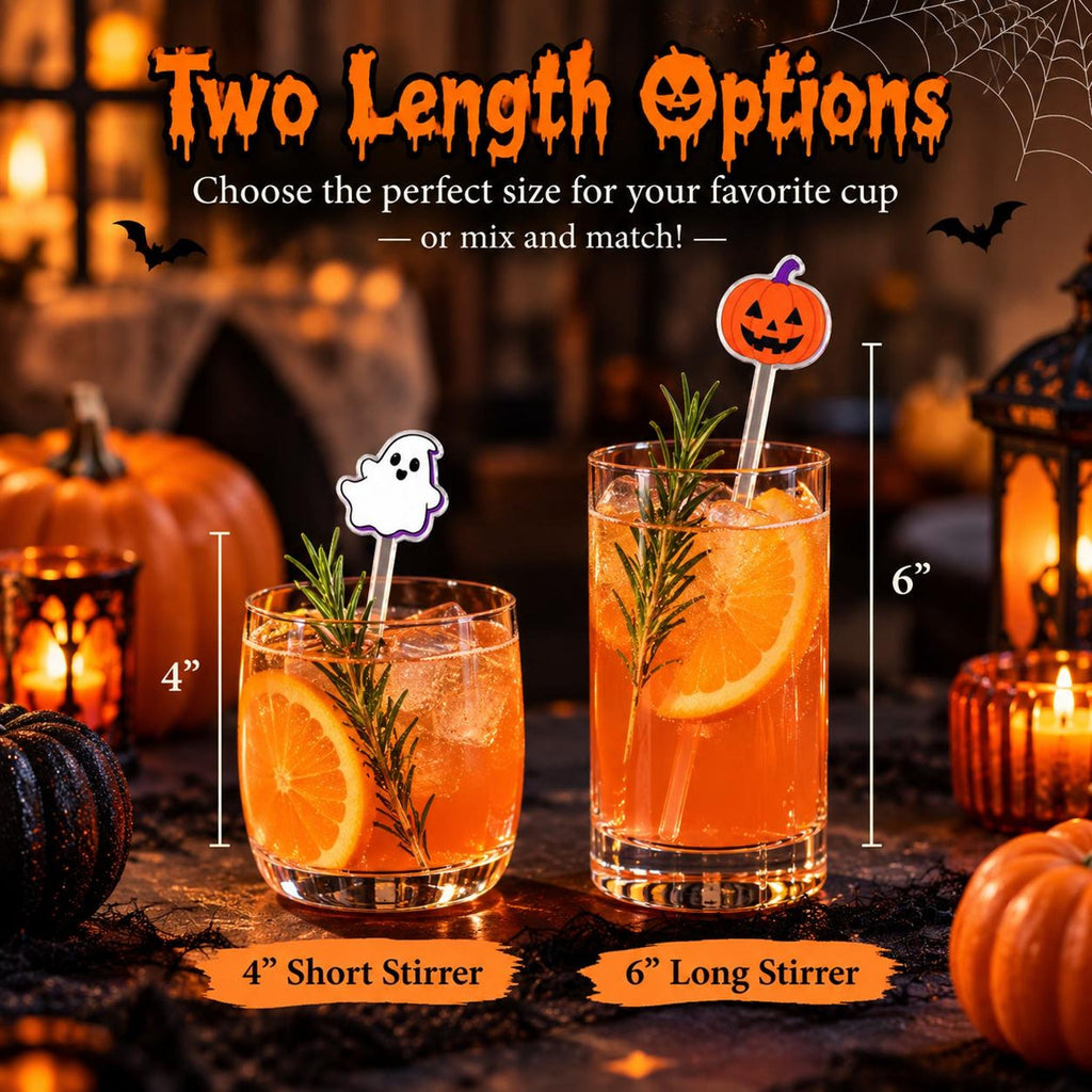 Halloween Drink Stirrers, Acrylic Cocktail Sticks, Ghost Boo Pumpkin Spooky Swizzle Sticks, Halloween Party Drink Decor — photo 6