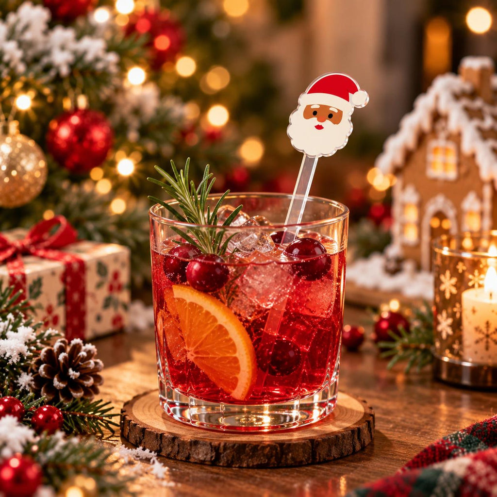 Christmas Drink Stirrers, Holiday Cocktail Sticks, Acrylic Christmas Swizzle Sticks, Christmas Party Drink Decor, Xmas Cocktail Accessories — photo 4