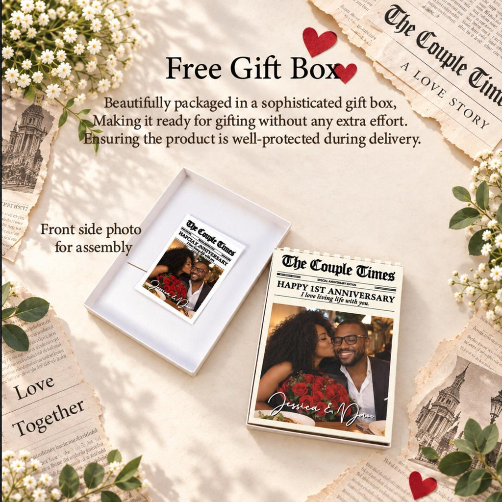Personalized Newspaper Brick Photo Frame, Custom Double-Sided Picture, Text or Map Display — photo 7