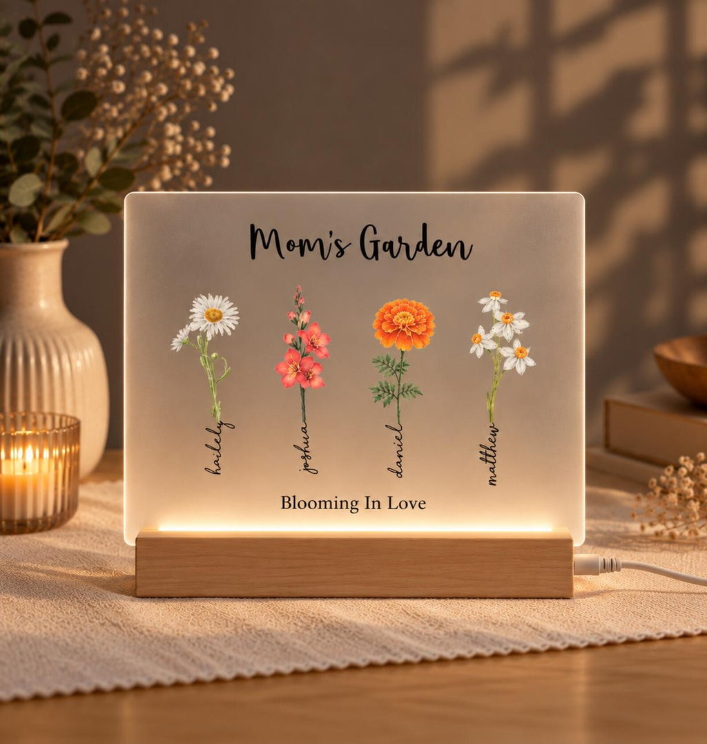 Birth Flowers Print with Names, Mom's Garden, Grandma's Garden, Family Birth Month Flowers — photo 1